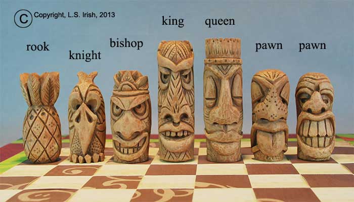 Tiki Chess Set, Beginner's Wood Carving Project by Lora S. Irish