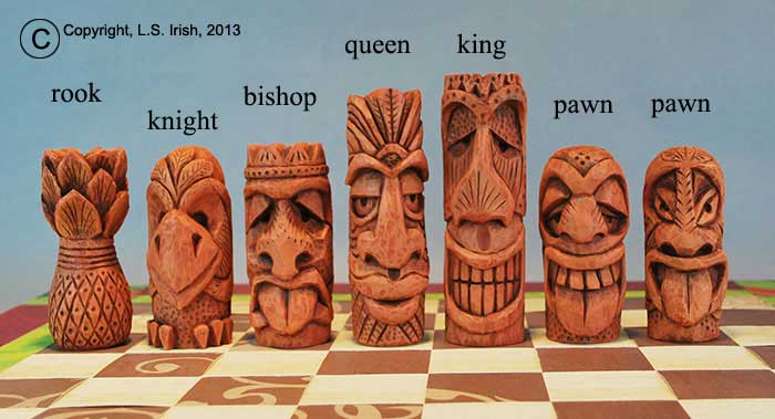  one hundredth I think you will have fun creating this tiki chess set