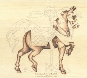 horse wood carving