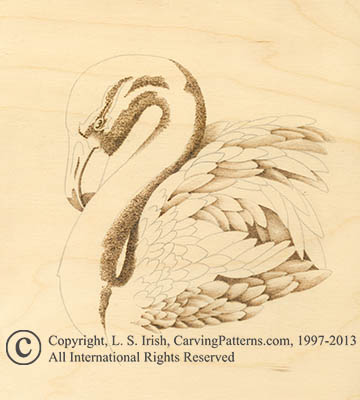 Wood Pyrography Art - Swan
