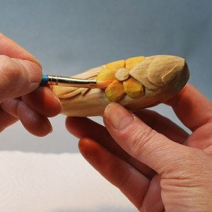 wood carved fish decoy by Lora Irish