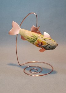 wood carved fish decoy by Lora Irish