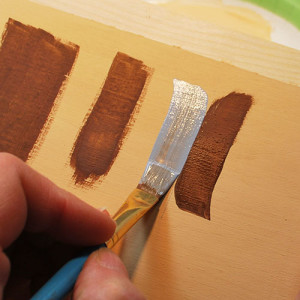 Brush strokes used to paint your wood carving