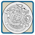 Dragon circles, ovals, and corner patterns by Lora S Irish