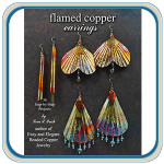 Flamed, hammered copper earring jewelry instructions by Lora S Irish