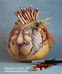 gourd art by Lora Irish