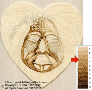 Ceremonial Mask Pyrography by Irish