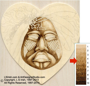 Ceremonial Mask Pyrography by Irish