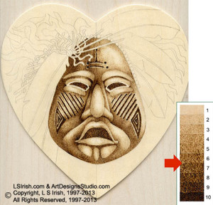 Ceremonial Mask Pyrography by Irish