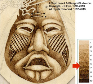 Ceremonial Mask Pyrography by Irish