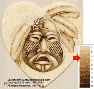 Ceremonial Mask Pyrography by Irish