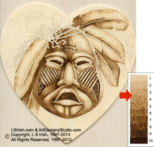 Ceremonial Mask Pyrography by Irish