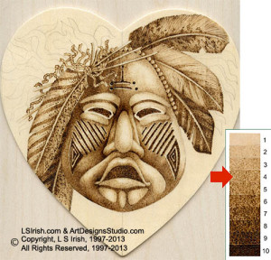 Ceremonial Mask Pyrography by Irish