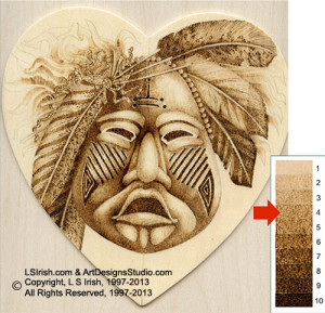 Ceremonial Mask Pyrography by Irish