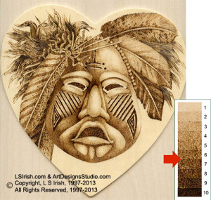 Ceremonial Mask Pyrography by Irish