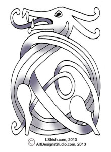 free wood carving celtic knot dragon pattern by Lora Irish