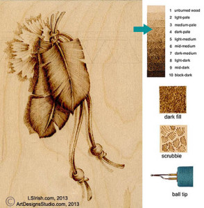 Adding drop shadows to your wood burning patterns