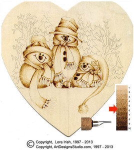 snowmen pyrography project