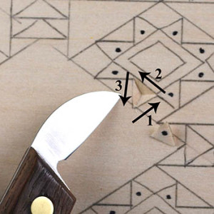 cutting triangle chips in chip carving