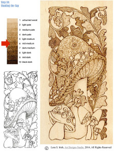 Pyrography Doodle Mushroom Project Steo 10