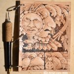 leather pyrography journal